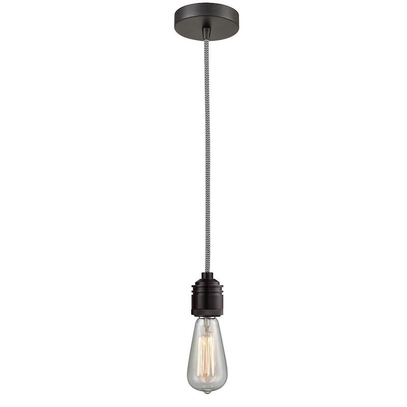 Innovations Winchester Bare Bulb Mini Pendant, OBZ/Zebra Cord