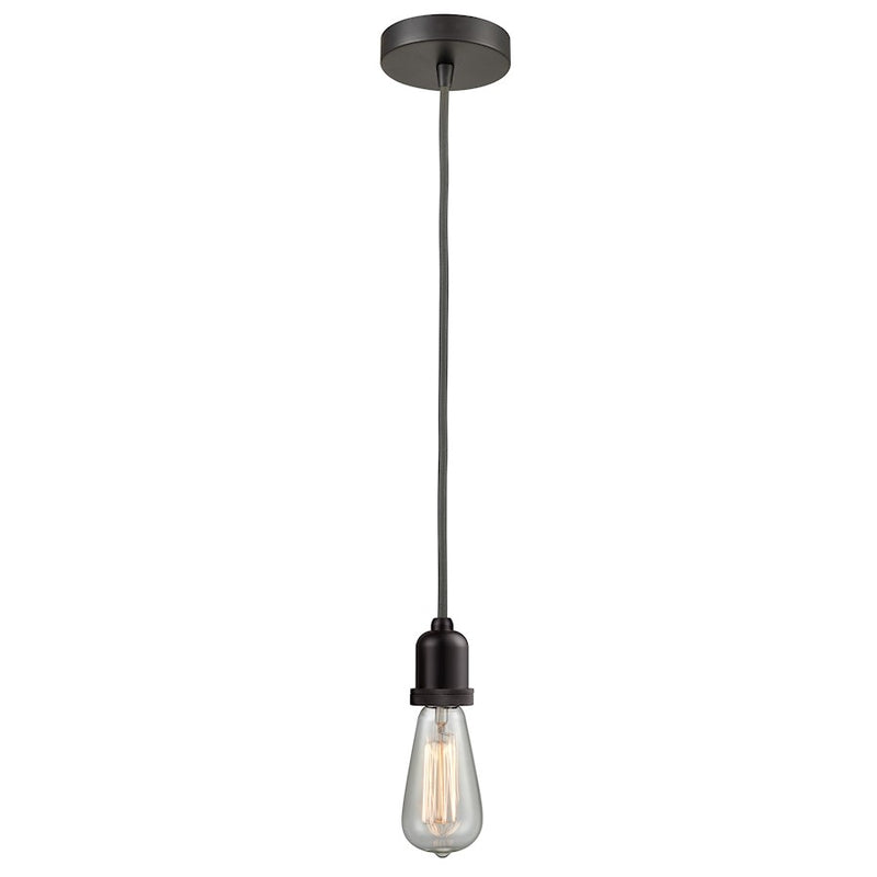 Innovations Whitney Bare Bulb Mini Pendant, OBZ/Gray Cord