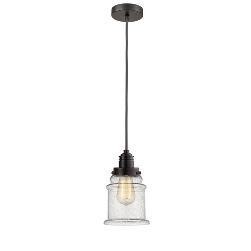 Innovations Winchester Canton 2-Light Mini Pendant | Oil Rubbed Bronze and Seedy Glass | Kitchen Island & Dining Room | Model 100OB-10GY-2H-OB-G184