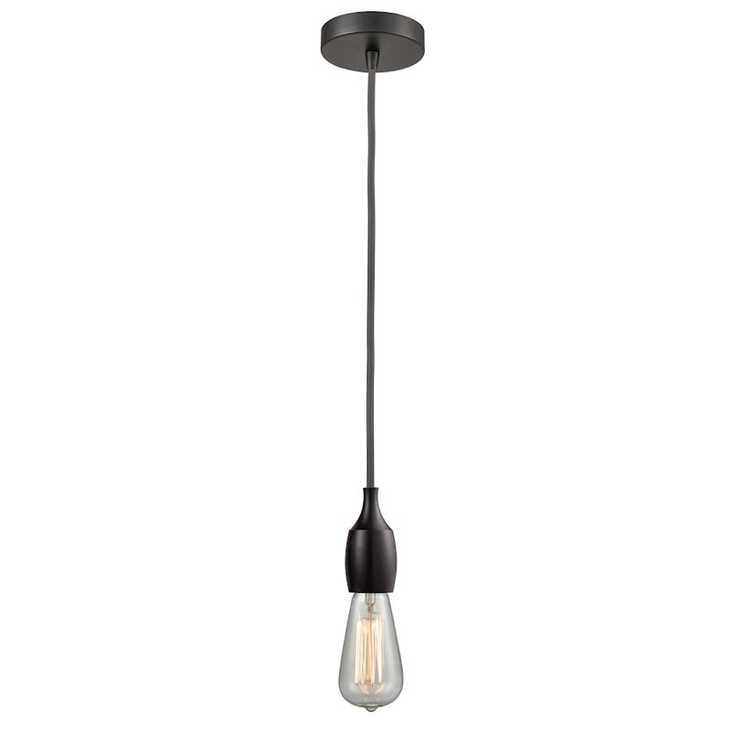 Innovations Chelsea Bare Bulb Mini Pendant, OBZ/Amber/Gray Cord