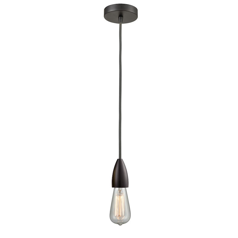 Innovations Fairchild Bare Bulb Mini Pendant, OBZ/Gray Cord