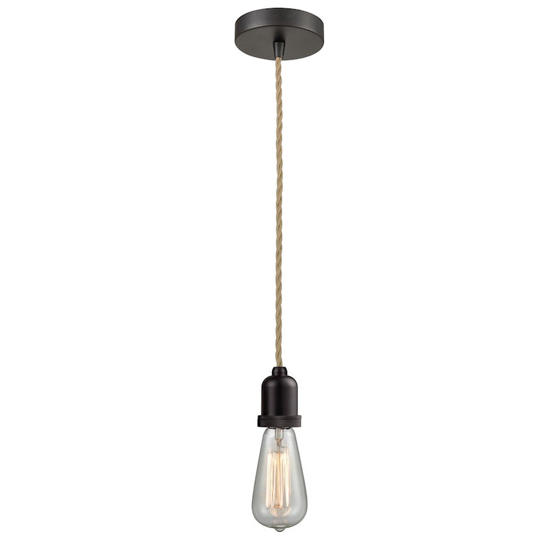 Innovations Whitney Bare Bulb Mini Pendant, OBZ/Rope Cord