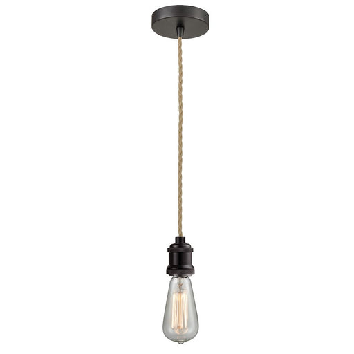 Innovations Edison Bare Bulb Mini Pendant, OBZ/Amber/Rope Cord