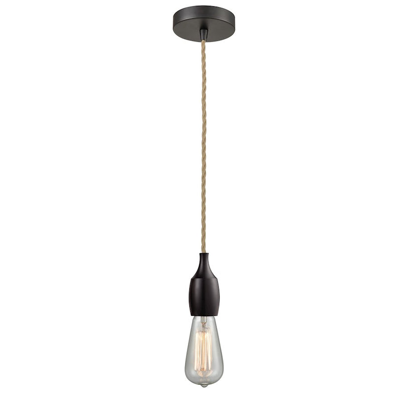 Innovations Chelsea Bare Bulb Mini Pendant, OBZ/Amber/Rope Cord