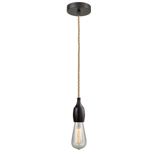 Innovations Chelsea Bare Bulb Mini Pendant, OBZ/Amber/Rope Cord