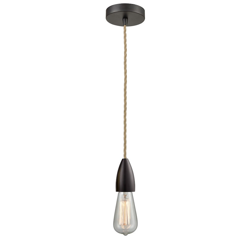 Innovations Fairchild Bare Bulb Mini Pendant, OBZ/Rope Cord