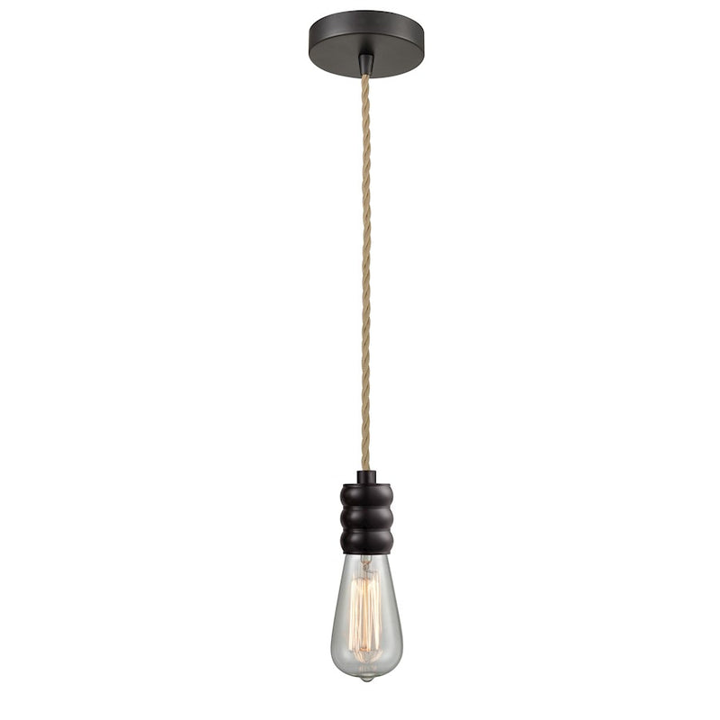 Innovations Gatsby Bare Bulb Mini Pendant, OBZ/Rope Cord