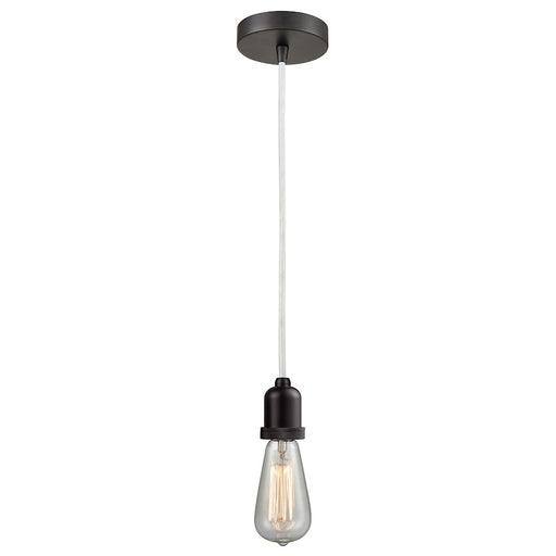 Innovations Whitney Bare Bulb Mini Pendant, OBZ/White Cord