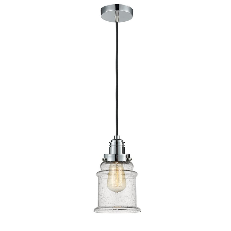 Innovations Canton 2-Light Mini Pendant | Industrial Polished Chrome and Seedy Glass | Kitchen Island & Dining Room | Model 100PC-10BK-2H-PC-G184