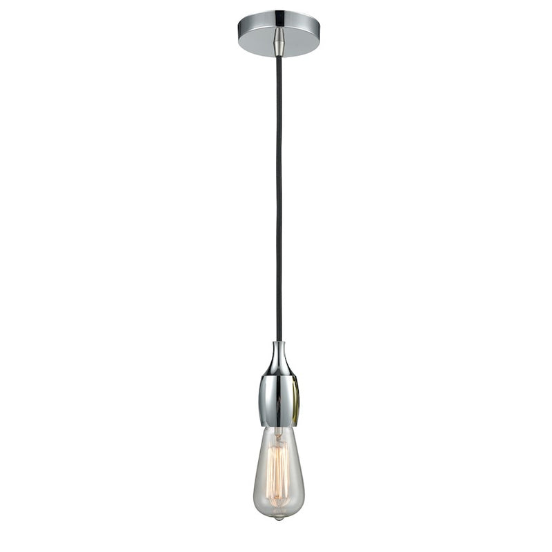 Innovations Chelsea Bare Bulb Mini Pendant, PC/Amber/BK