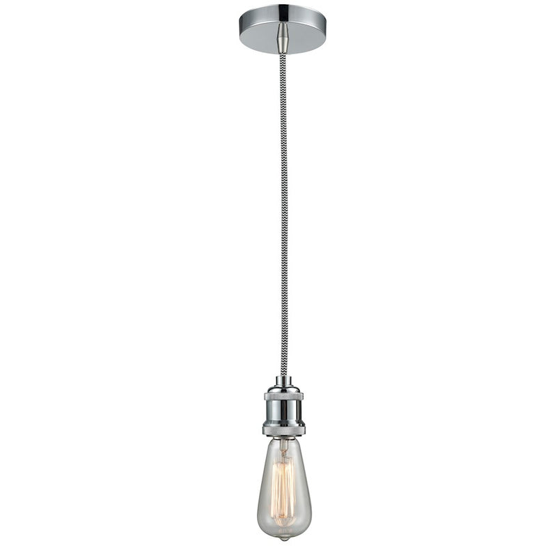 Innovations Edison Bare Bulb Mini Pendant, PC/Amber/Zebra
