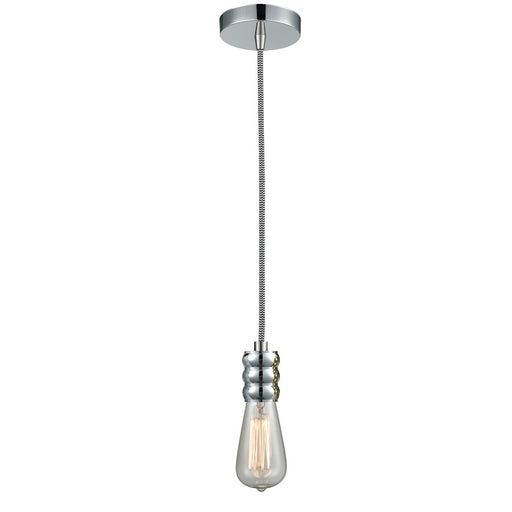 Innovations Gatsby Bare Bulb Mini Pendant, P Chrome/Zebra Cord