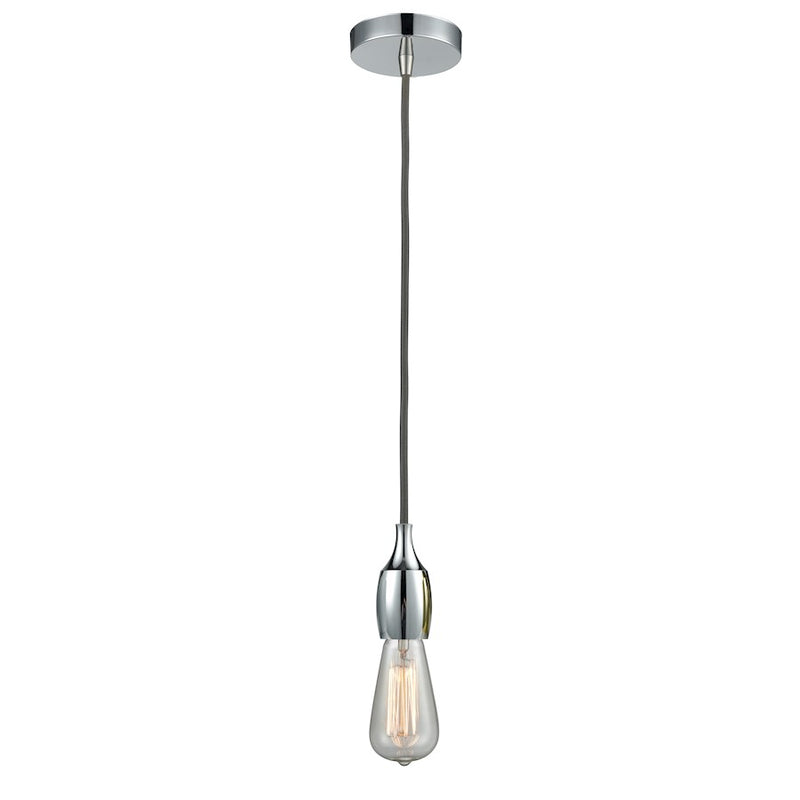 Innovations Chelsea Bare Bulb Mini Pendant, PC/Amber/Gray