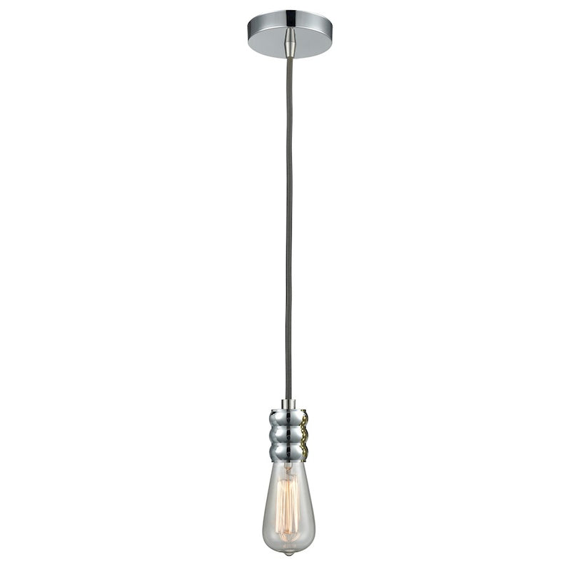 Innovations Gatsby Bare Bulb Mini Pendant, P Chrome/Gray Cord
