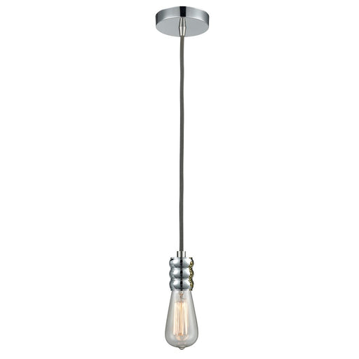 Innovations Gatsby Bare Bulb Mini Pendant, P Chrome/Gray Cord