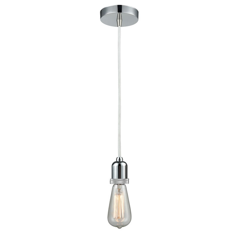 Innovations Whitney Bare Bulb Mini Pendant, P Chrome/White Cord