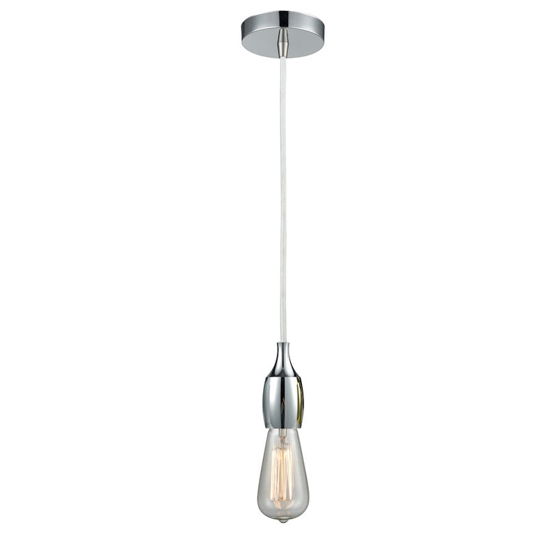 Innovations Chelsea Bare Bulb Mini Pendant, PC/Amber/WH