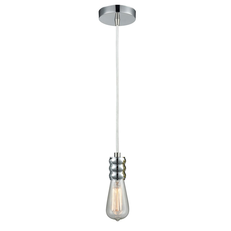 Innovations Gatsby Bare Bulb Mini Pendant, P Chrome/White Cord