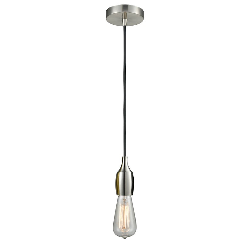 Innovations Chelsea Bare Bulb Mini Pendant, SN/Amber/BK