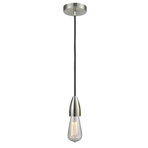 Innovations Fairchild Bare Bulb Mini Pendant, SN/BK