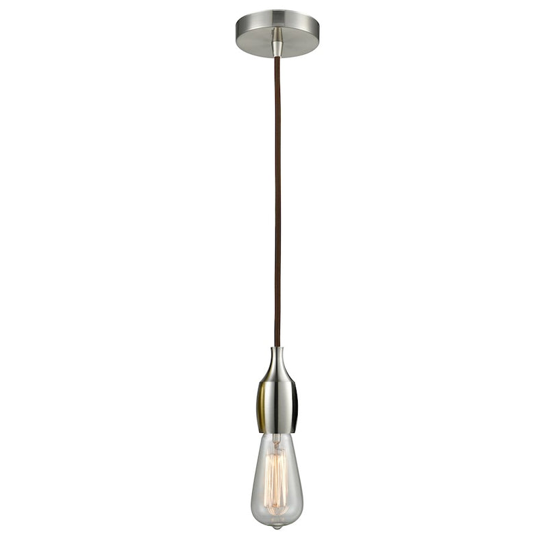 Innovations Chelsea Bare Bulb Mini Pendant, SN/Amber/Brown
