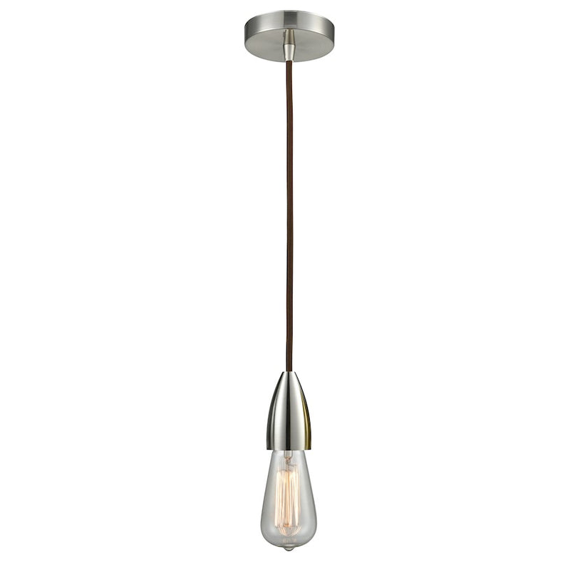 Innovations Fairchild Bare Bulb Mini Pendant, SN/Brown