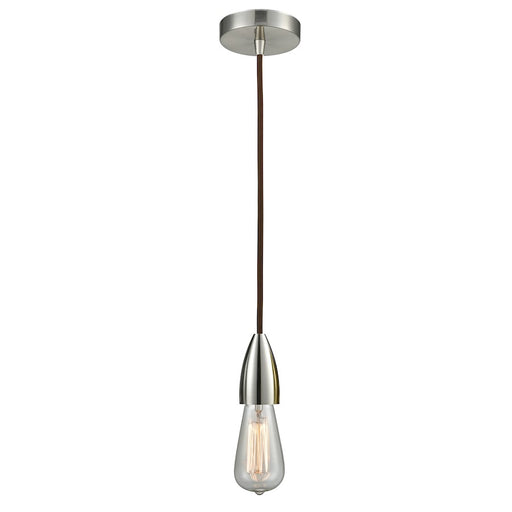 Innovations Fairchild Bare Bulb Mini Pendant, SN/Brown