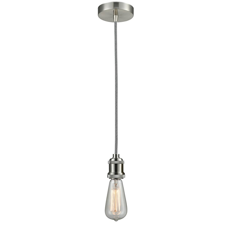 Innovations Edison Bare Bulb Mini Pendant, SN/Amber/Zebra