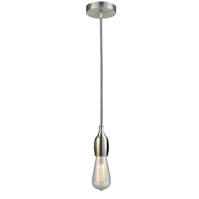 Innovations Chelsea Bare Bulb Mini Pendant, SN/Amber/Zebra