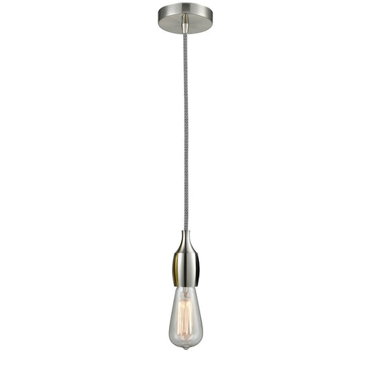 Innovations Chelsea Bare Bulb Mini Pendant, SN/Amber/Zebra