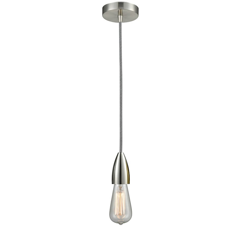 Innovations Fairchild Bare Bulb Mini Pendant, SN/Zebra
