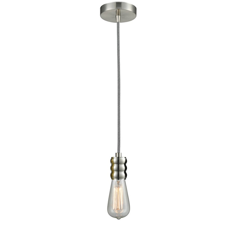Innovations Gatsby Bare Bulb Mini Pendant, SN/Zebra