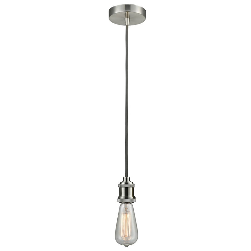 Innovations Edison Bare Bulb Mini Pendant, SN/Amber/Gray
