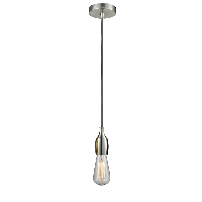 Innovations Chelsea Bare Bulb Mini Pendant, SN/Amber/Gray