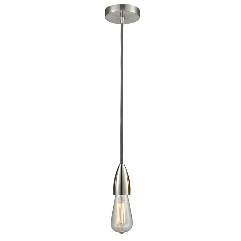 Innovations Fairchild Bare Bulb Mini Pendant, SN/Gray