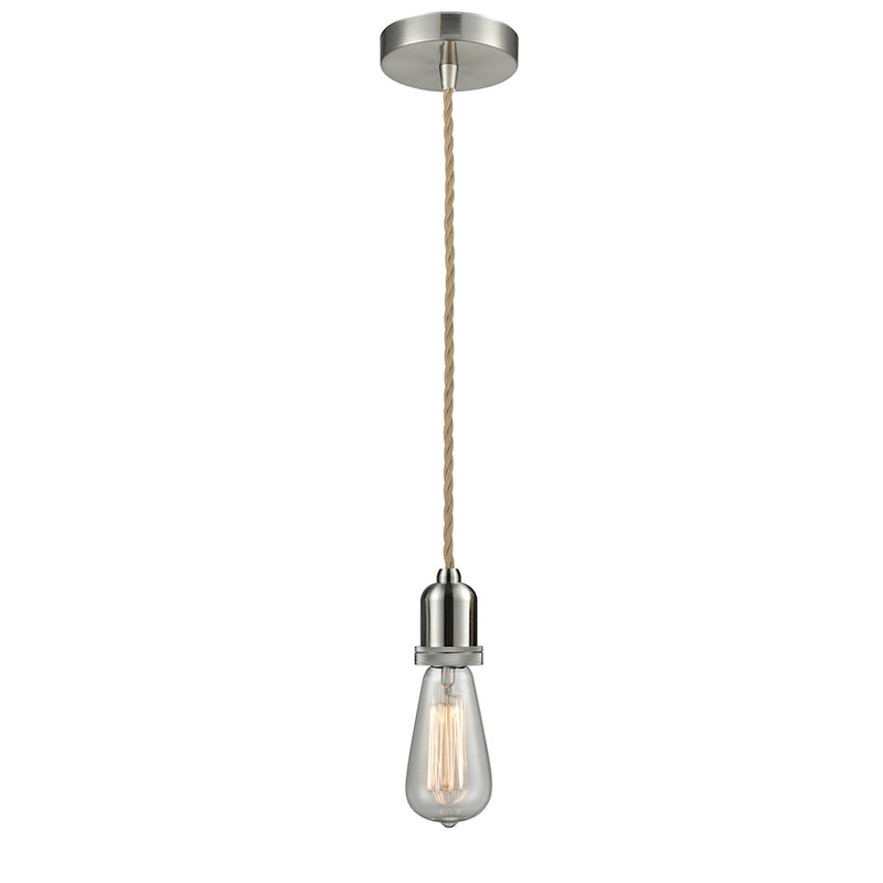 Innovations Whitney Bare Bulb Mini Pendant, SN/Rope