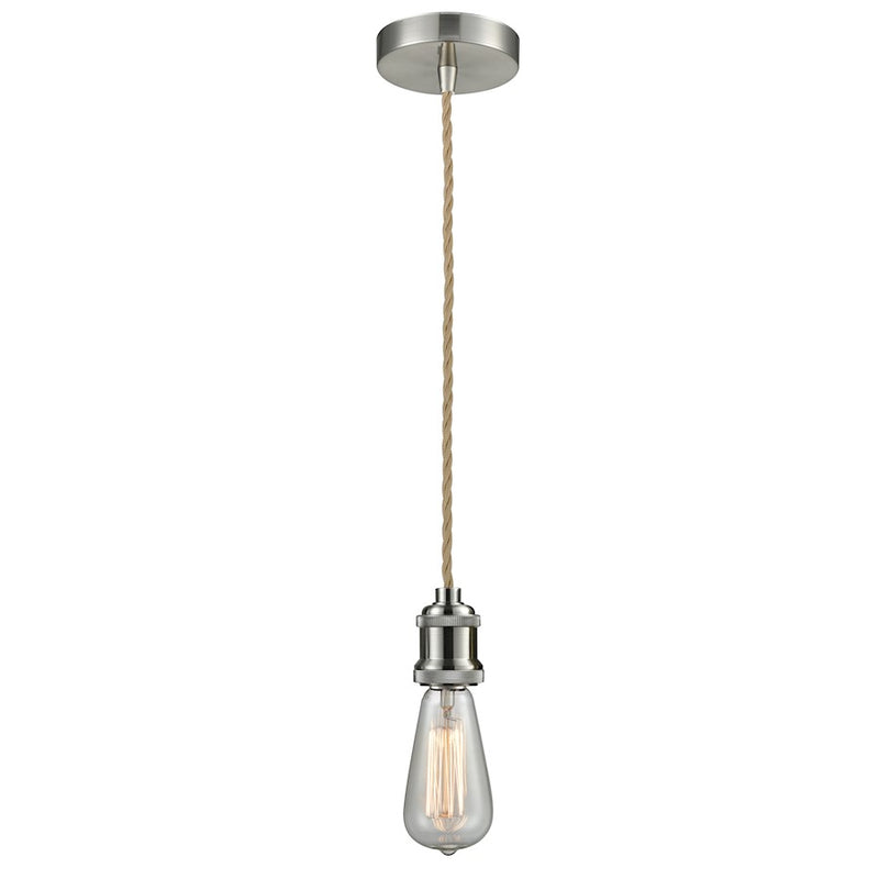 Innovations Edison Bare Bulb Mini Pendant, SN/Amber/Rope