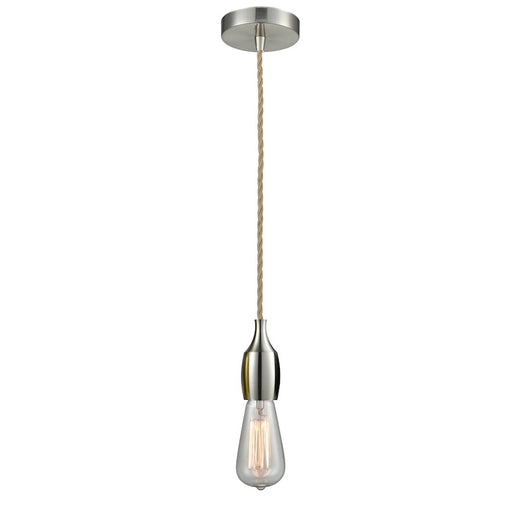 Innovations Chelsea Bare Bulb Mini Pendant, SN/Amber/Rope