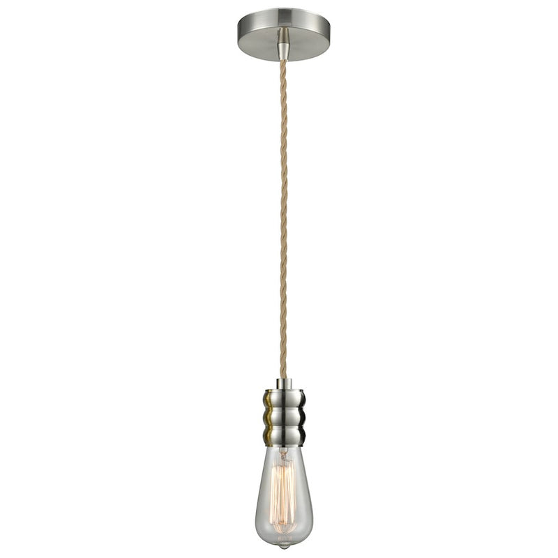 Innovations Gatsby Bare Bulb Mini Pendant, SN/Rope