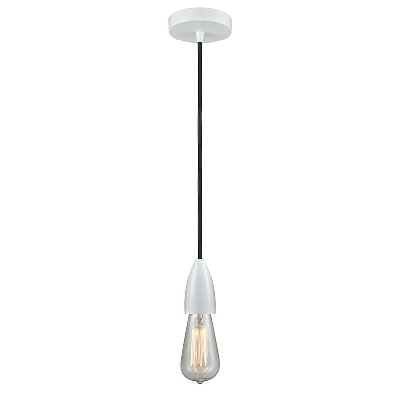Innovations Fairchild Bare Bulb Mini Pendant, White/Black Cord