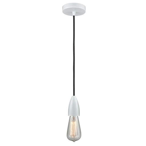 Innovations Fairchild Bare Bulb Mini Pendant, White/Black Cord