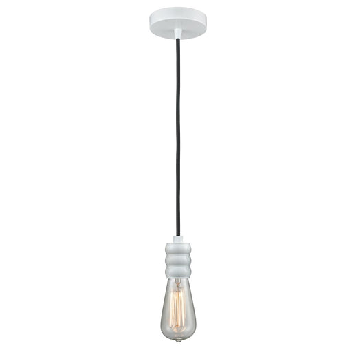 Innovations Gatsby Bare Bulb Mini Pendant, White/Black Cord