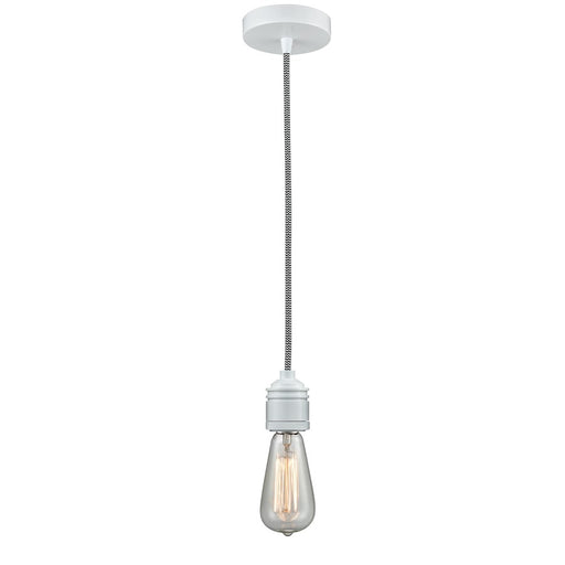 Innovations Winchester Bare Bulb Mini Pendant, White/Zebra Cord