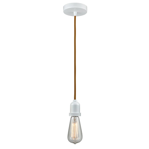 Innovations Whitney Bare Bulb Mini Pendant, White/Copper Cord