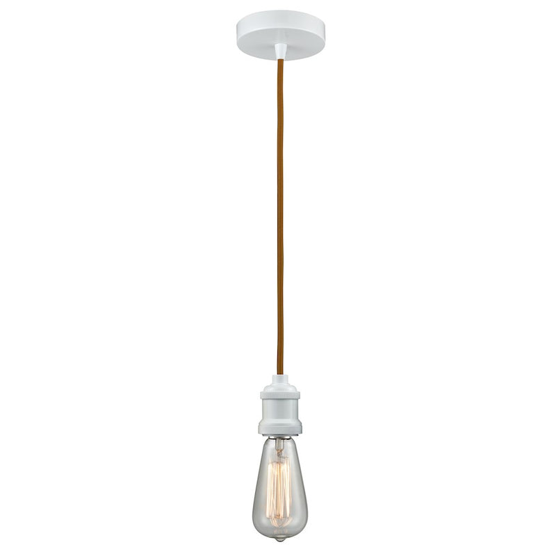 Innovations Edison Bare Bulb Mini Pendant, WH/Amber/Copper
