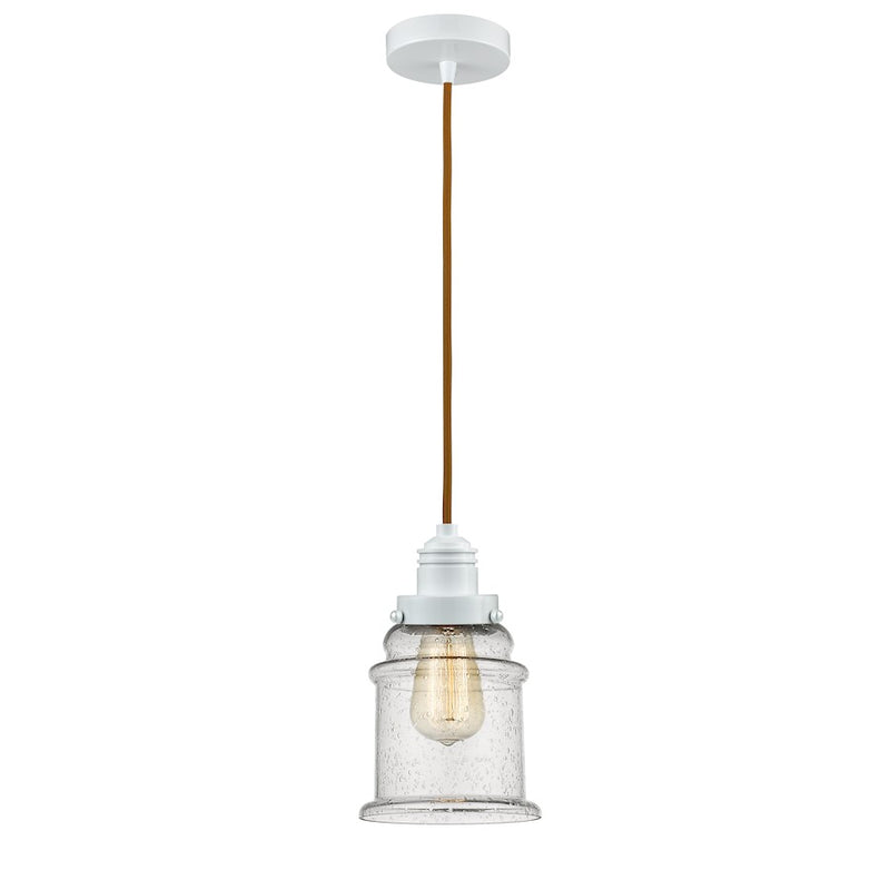 Innovations Canton 2-Light Mini Pendant | Industrial White and Seedy Glass with Copper Cord | Kitchen Island & Dining | Model 100W-10CR-2H-W-G184