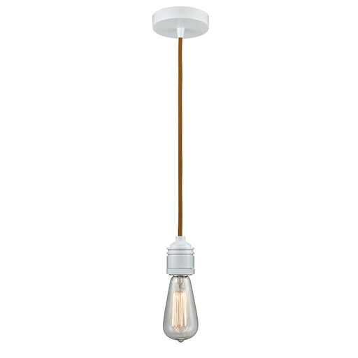 Innovations Winchester Bare Bulb Mini Pendant, White/Copper Cord