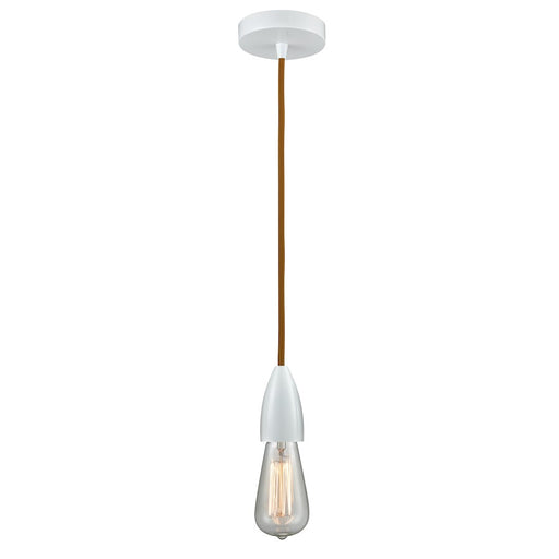 Innovations Fairchild Bare Bulb Mini Pendant, White/Copper Cord