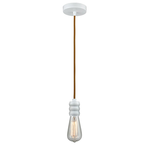 Innovations Gatsby Bare Bulb Mini Pendant, White/Copper Cord