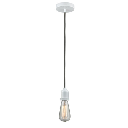 Innovations Whitney Bare Bulb Mini Pendant, White/Gray Cord